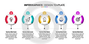 Infographic template. Line with 5 circles and icons