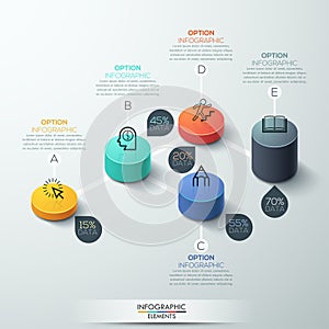 Infographic template Modern box cylinder Design