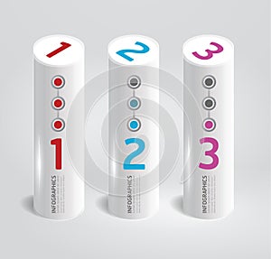 Infographic template Modern cylindrical Design style.numbered. photo