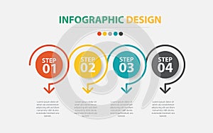 Infographic template with option or step for business presentation photo
