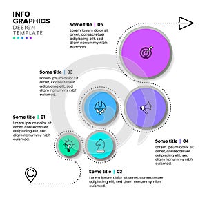 Infographic template. The path to success with 5 steps