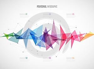 Infographic template with polygonal abstract shapes