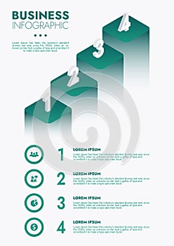 Infographic template for presentation. Business data visualization. Process chart and drive success.