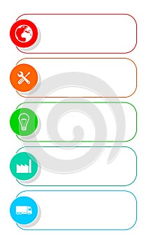 Infographic template for presentation, chart, diagram, graph, business, industry and transportation concept with 5 options