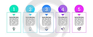 Infographic template. Rectangular banners with 5 steps