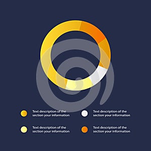 Infographic template round chart with yellow elements and text