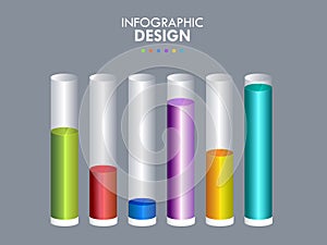 Infographic template rounded 3D bar chart - Vector Illustration
