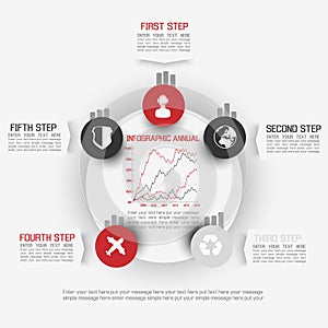 Infographic template stikers number option for web