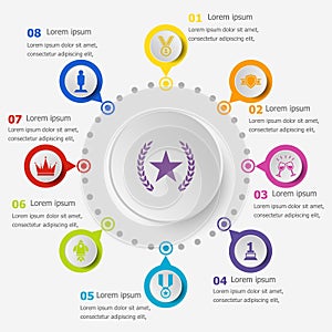 Infographic template with success icons