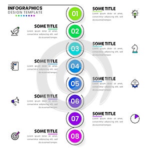 Infographic template. Timeline with circles and numbers