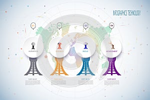 Infographic template timeline technology hi-tech digital and eng