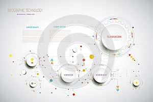 Infographic template timeline technology hi-tech digital and eng