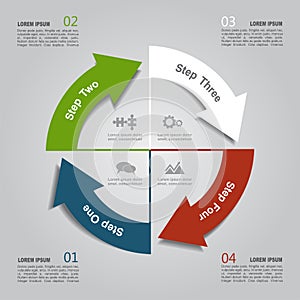 Infographic template. Vector illustration. Used for workflow layout, diagram, business step options, banner, web design.