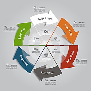 Infographic template. Vector illustration. Used for workflow layout, diagram, business step options, banner, web design.