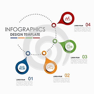 Infographic template. Vector illustration. Used for workflow layout, diagram, business step options, banner, web design.