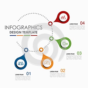 Infographic template. Vector illustration. Used for workflow layout, diagram, business step options, banner, web design. photo