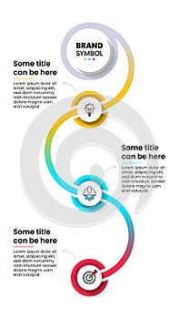 Infographic template. Vertical line with 3 circles
