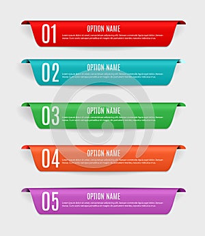 Infographic Templates with Color labels, steps and options for Business Vector Illustration