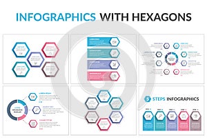 Infographic Templates with Hexagons