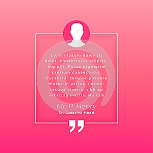 infographic testimonial template for inspirational quote or message