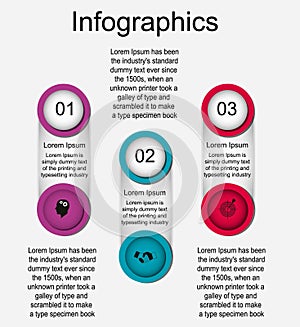 Infographic with text in three steps