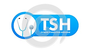 Infographic with thyroid stimulating hormone. Thyroid stimulating hormone. Vector illustration.