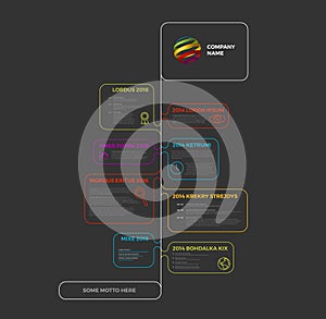 Infographic timeline report template with bubbles