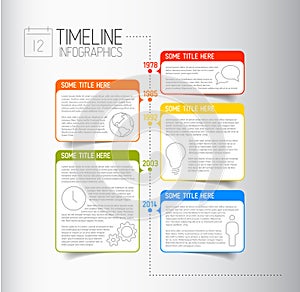 Infographic timeline report template with descriptive bubbles