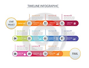 Infographic timeline template business concept arrows.Vector can