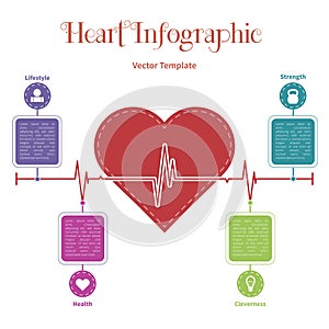 Infographic timeline template with heart