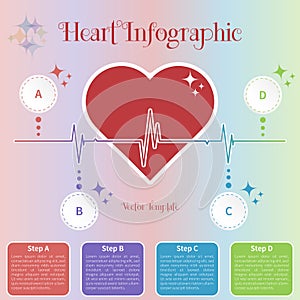 Infographic timeline template with heart