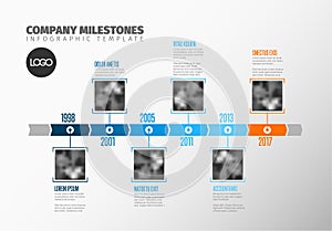 Infographic Timeline Template with photos