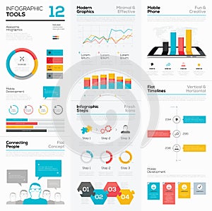 Infographic tools and business vector graphics elements