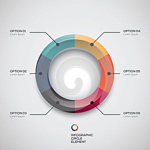 Infographic ui styled business pie chart and vector options