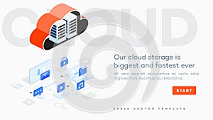 Infographic vector cloud storage illustration.