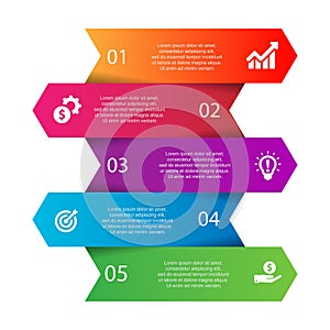 Infographic vector concept chronological entreprise colore in flat design