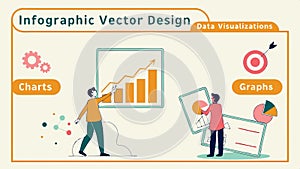 Infographic vector design, charts, graphs, and data visualization elements vector design Generative AI