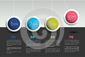 Infographic vector option banner with pendulum.