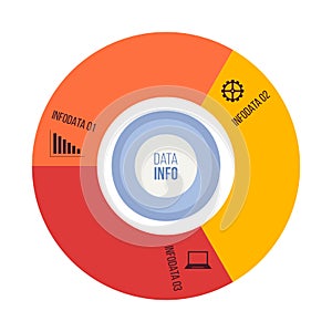 Infographic vector template. Circle with 3 steps or parts. Circular chart with 3 options