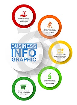 Infographic vector template for presentation, chart, diagram, graph, business concept with 5 options