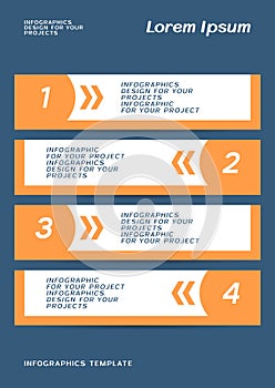 Infographic or web banner design with numbered steps