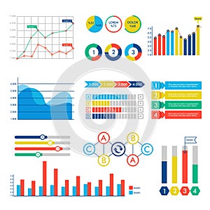 Infographic web design charts vector elements