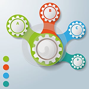Infographic White Connected Gears ABCD