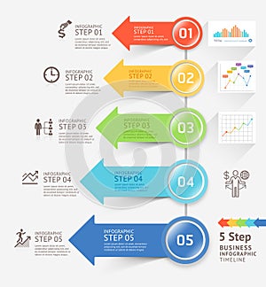 Infographics arrows design template. Vector illustration
