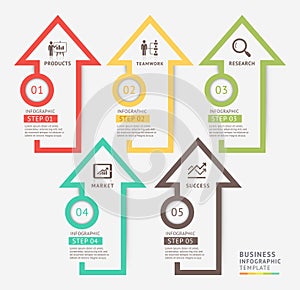 Infographics arrows design template. Vector illustration