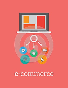 Infographics background E-commerce. Business concept. Set icons