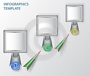 Infographics banner template with buttons and arro