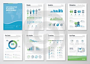 Infografias folleto elementos la tienda datos visualización 