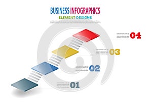 Infographics business template 3D stairs for Presentation