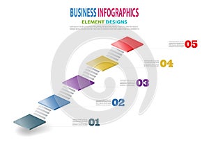 Infographics business template 3D stairs for Presentation